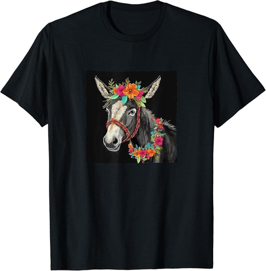 Donkey Boho Flowers Graphic Merch