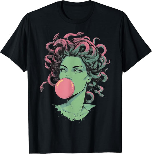 Medusa Bubblegum Mythological Snake Hair Goddess Feminist T-Shirt
