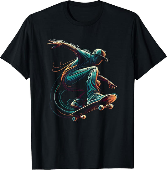 Skateboarder Skater Spirit Artwork Skate Culture Motion Art T-Shirt
