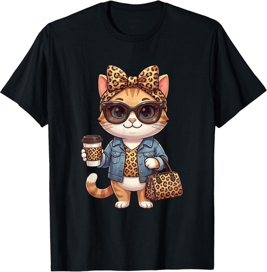 Cat Shirts Leopard Women Girls Gifts