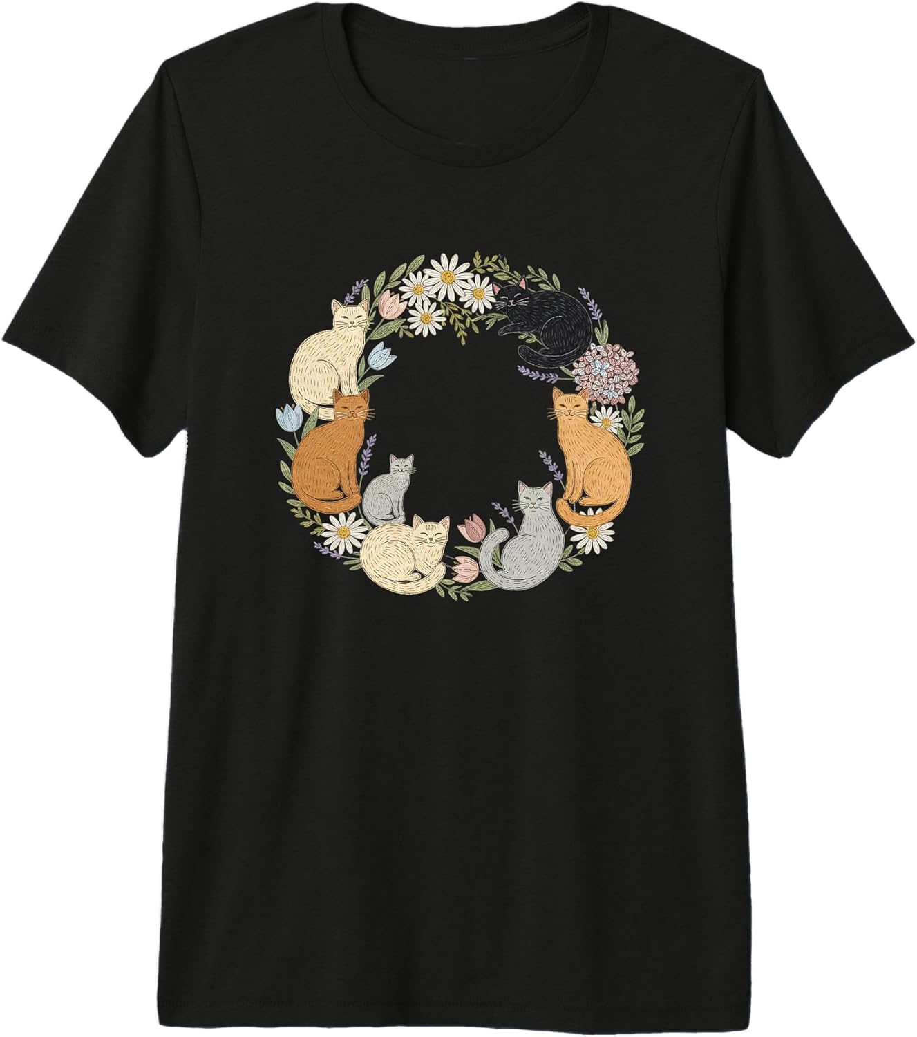 Cat Flower Feline Wreath Nature Spring Cozy