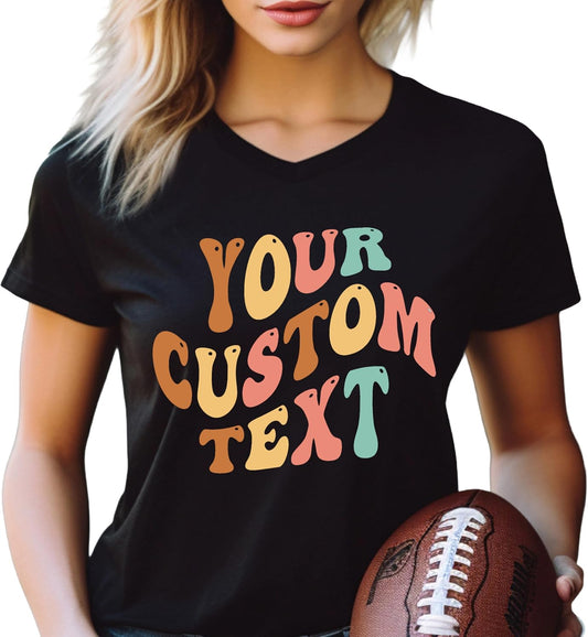Custom Text Shirt for Women, Personalized Vintage Name T-Shirt, Mama Retro Design Your Own Sweatshirt, Couple Trendy Tees