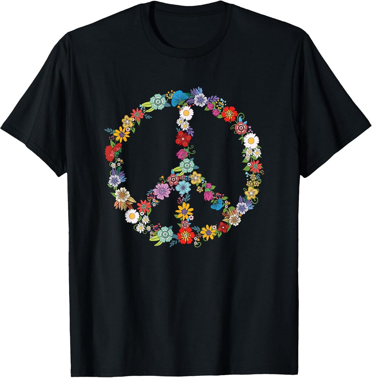 Love and Peace Flower Sign Hippie Lover Beautiful Cute Funny T-Shirt
