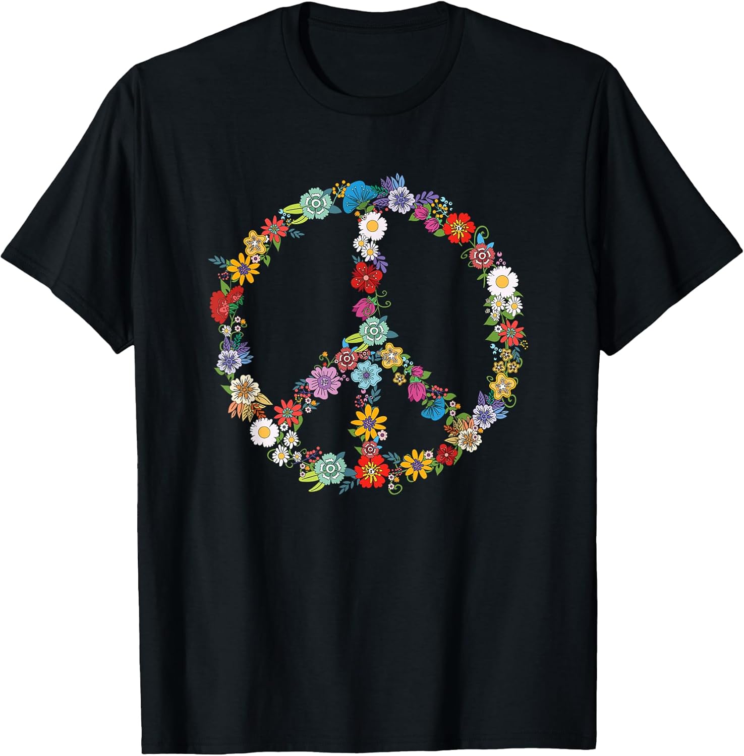 Love and Peace Flower Sign Hippie Lover Beautiful Cute Funny T-Shirt
