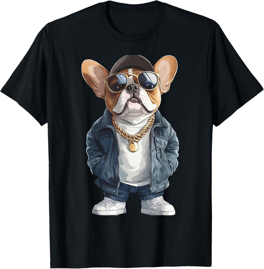 urban hip hop frenchie bulldog streetwear culture graphic T-Shirt