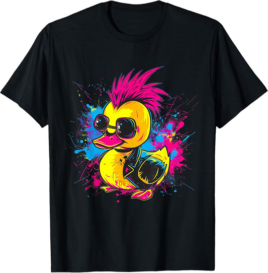 Rubber Duck Punk Rock Watercolor Rubber Duckling Duck Lover T-Shirt