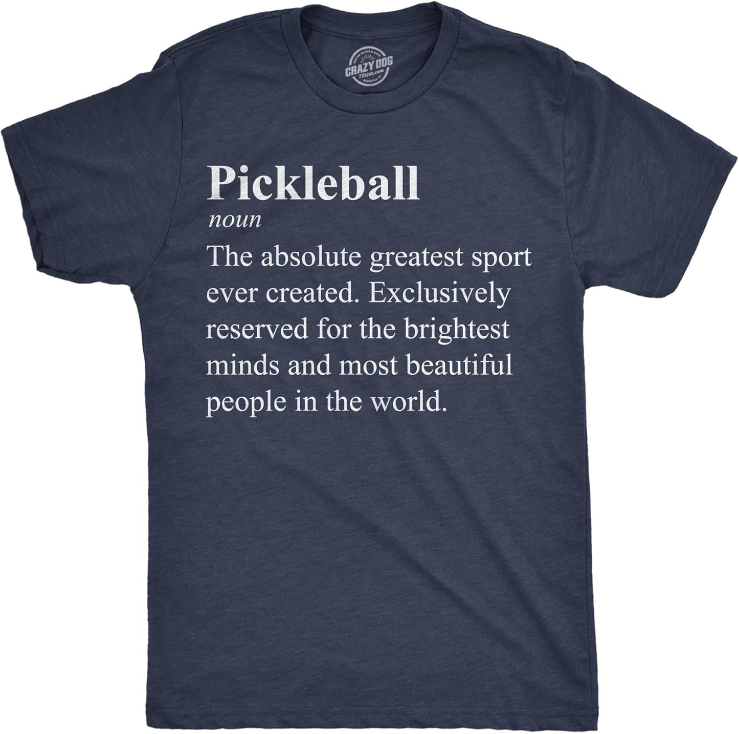 Mens Funny T Shirts Pickleball Definition Sarcastic Graphic Novelty Tee for Men
