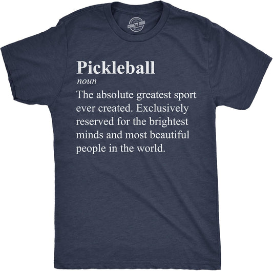 Mens Funny T Shirts Pickleball Definition Sarcastic Graphic Novelty Tee for Men