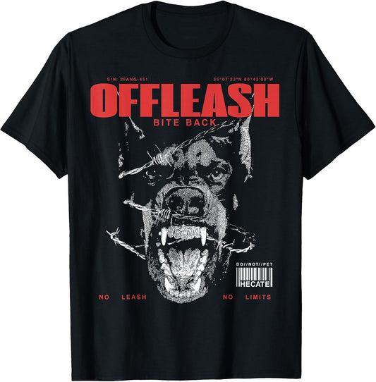 Doberman Dog Vintage Streetwear Urban Hip Hop Metal Rock Y2K T-Shirt