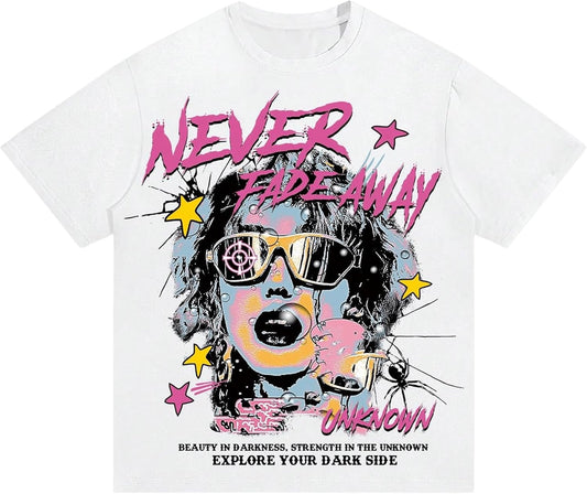 Men's Graphic Tees Y2K Baggy Shirts Unisex Oversized Tshirts Figure Print 90s Vintage Streetwear Tops