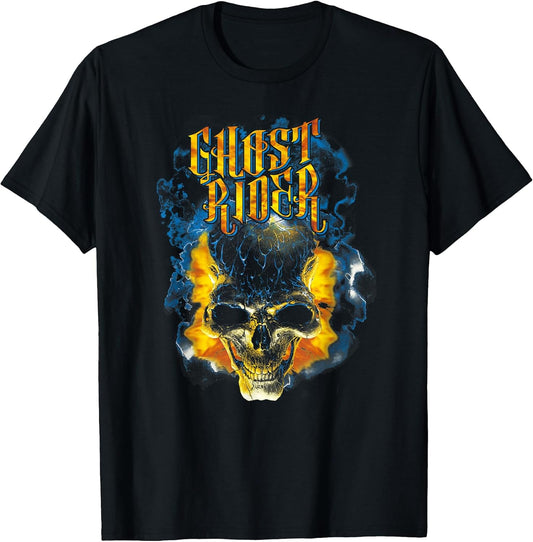 Ghost Rider Skull Urban Street Flames Graphic T-Shirt
