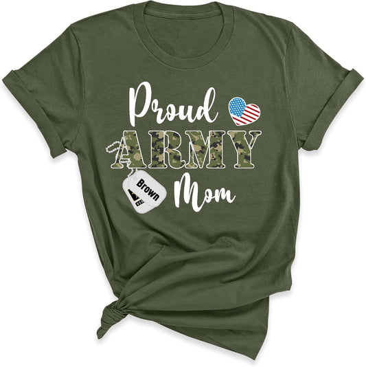 Proud Army Mom Family Shirts, Cool USA Army Mom Mama Custom T-Shirt, Custom Army Mom Outfits, New Soldier Gift Shirt, Army Graduation Mom Gift Tee, Custom Proud Army Outfit