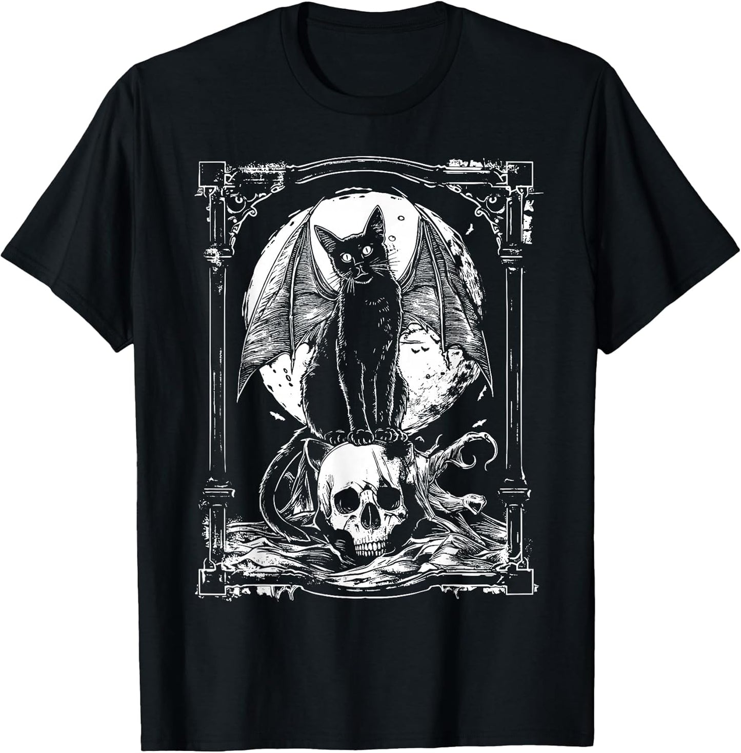 Bat Cat Skull | Occult Unholy Punk Goth Grunge Black Metal T-Shirt