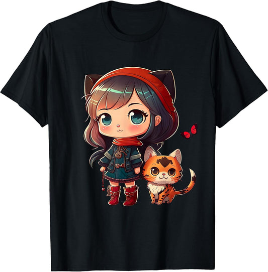 Anime and Cats Lover for Teen Manga kawaii Graphic