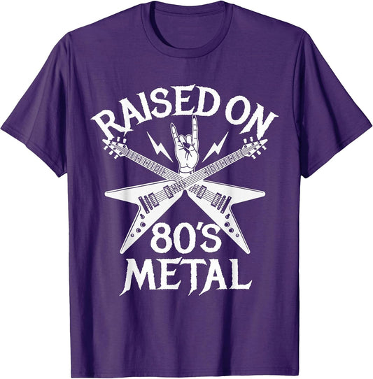 Raised On 80s Metal Rock Music Hair Bands Music Lovers T-Shirt