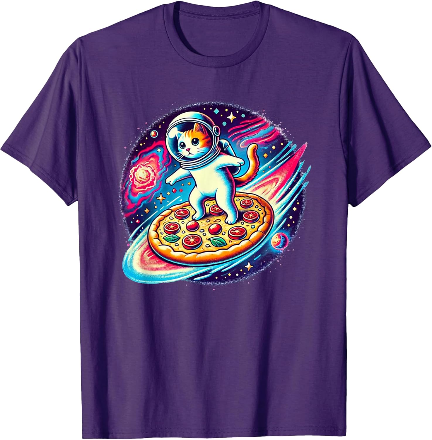 Space Cat - Cat Lover Kitten Owner Kitty Pizza Lover T-Shirt