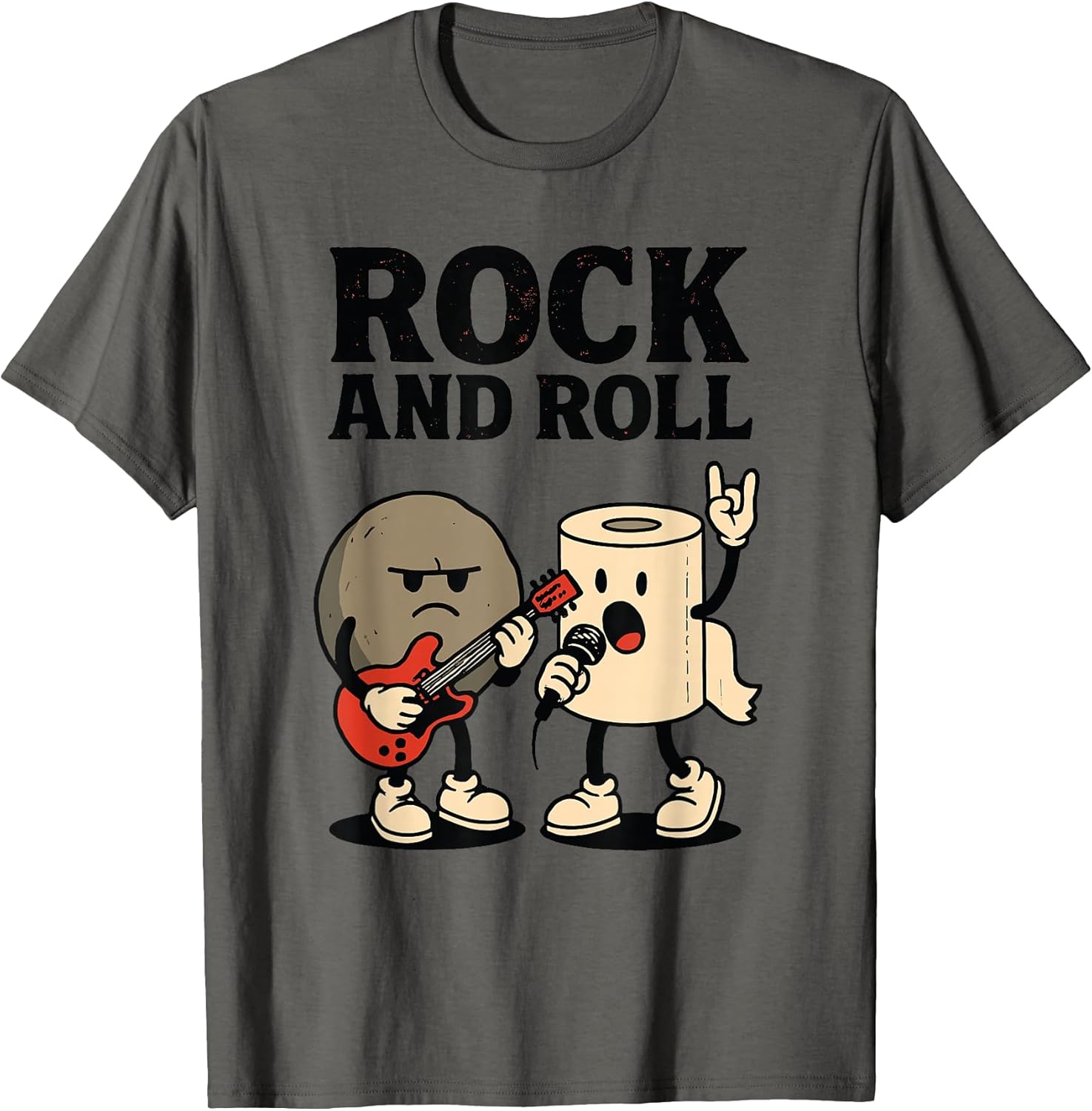 Funny Rock and Roll Rock and Toilet Paper Band T-Shirt