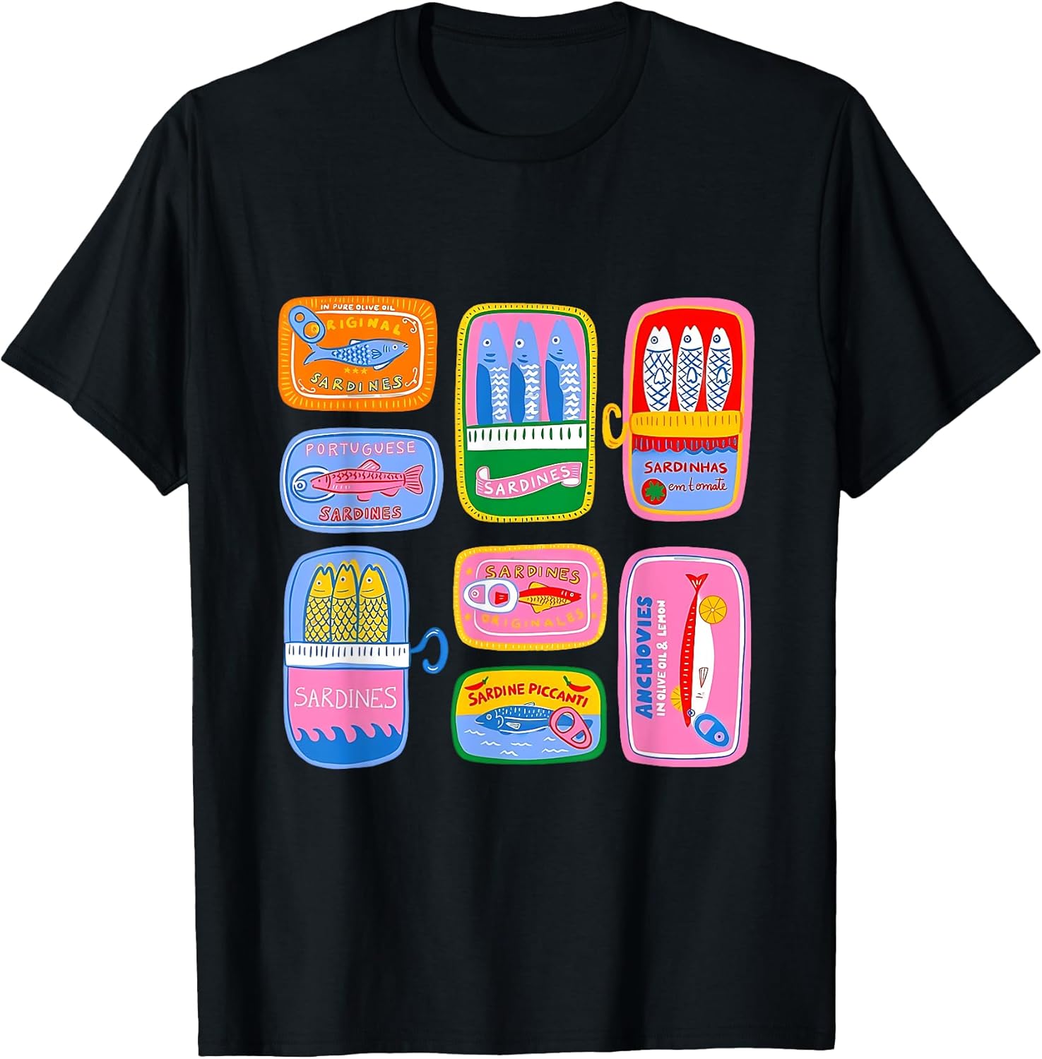 Sardine Tinned Fish Funny Trendy Fisherman Aesthetic T-Shirt
