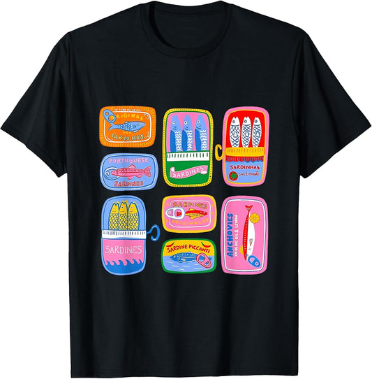 Sardine Tinned Fish Funny Trendy Fisherman Aesthetic T-Shirt