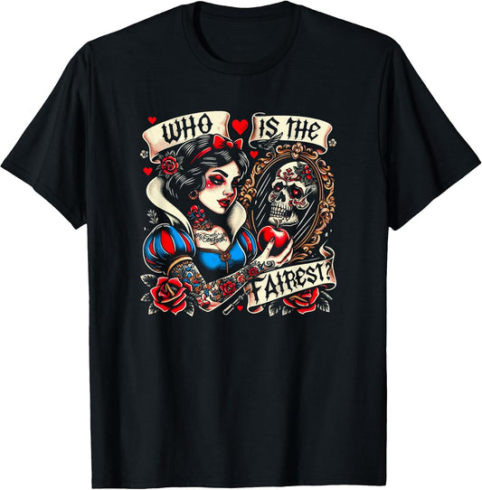 Who's The Fairest? - Goth Punk Snow Princess Tattoo T-Shirt