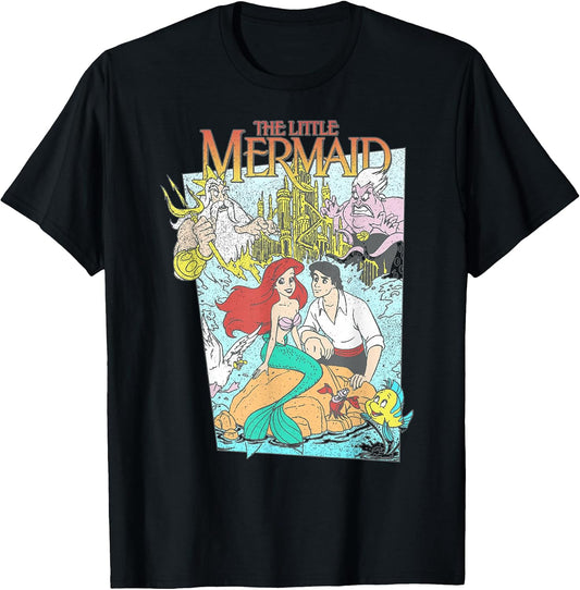 The Little Mermaid Vintage Retro Movie Cover Graphic T-Shirt