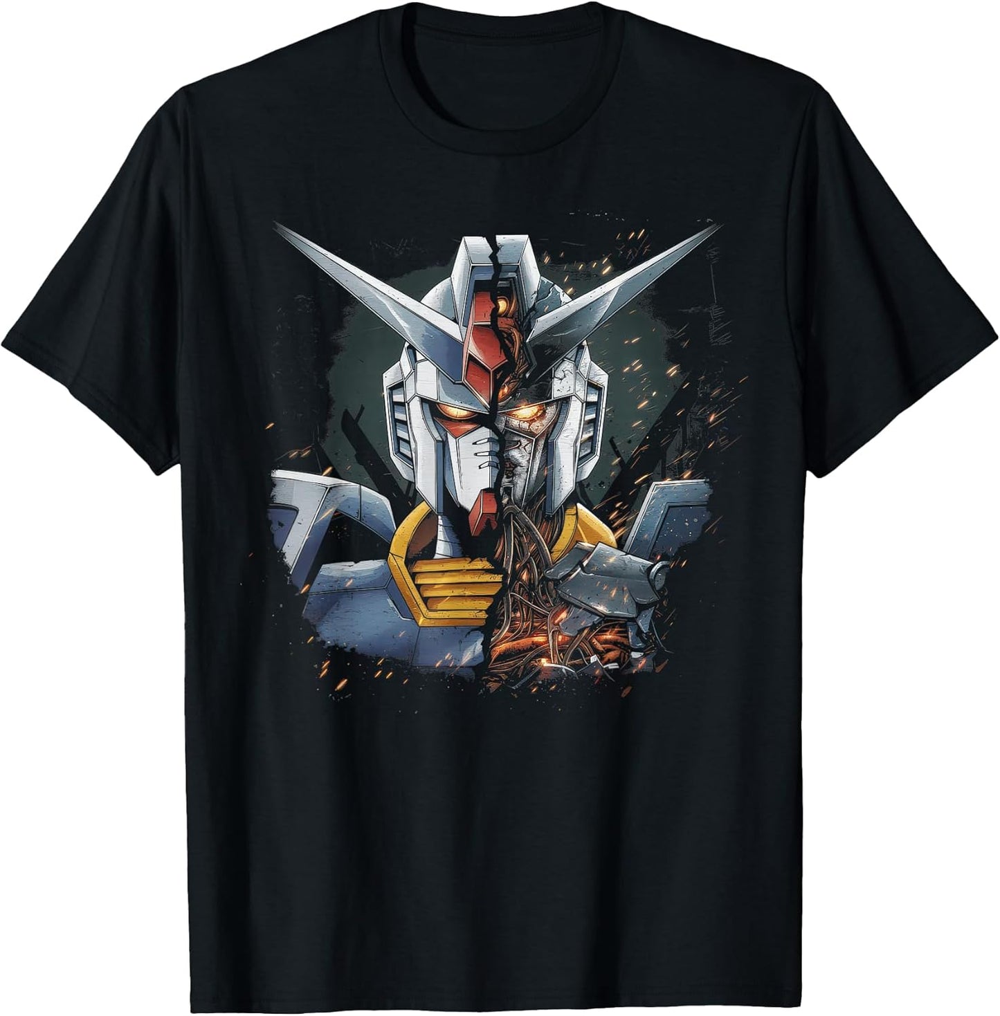 Mecha Tshirt Japanese Mecha Robot Head Anime Art