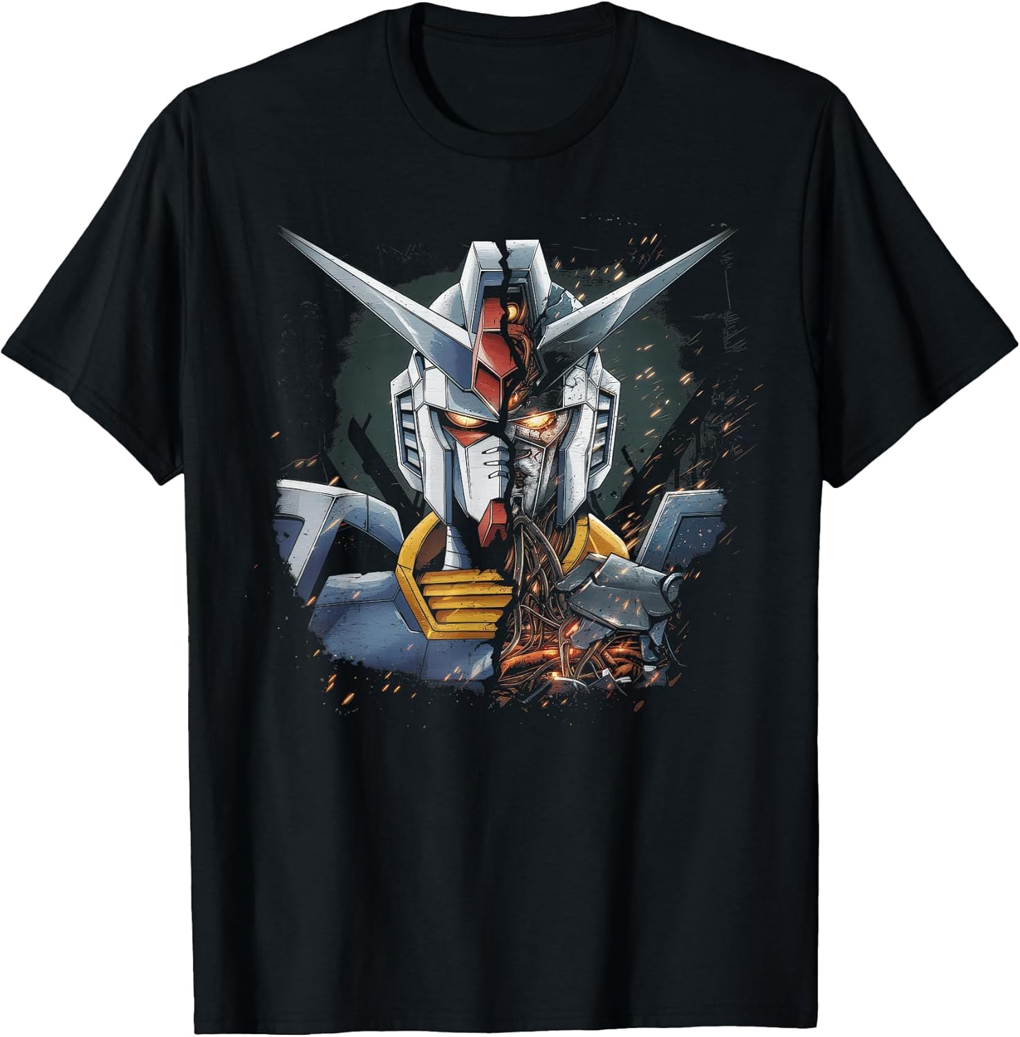 Mecha Tshirt Japanese Mecha Robot Head Anime Art