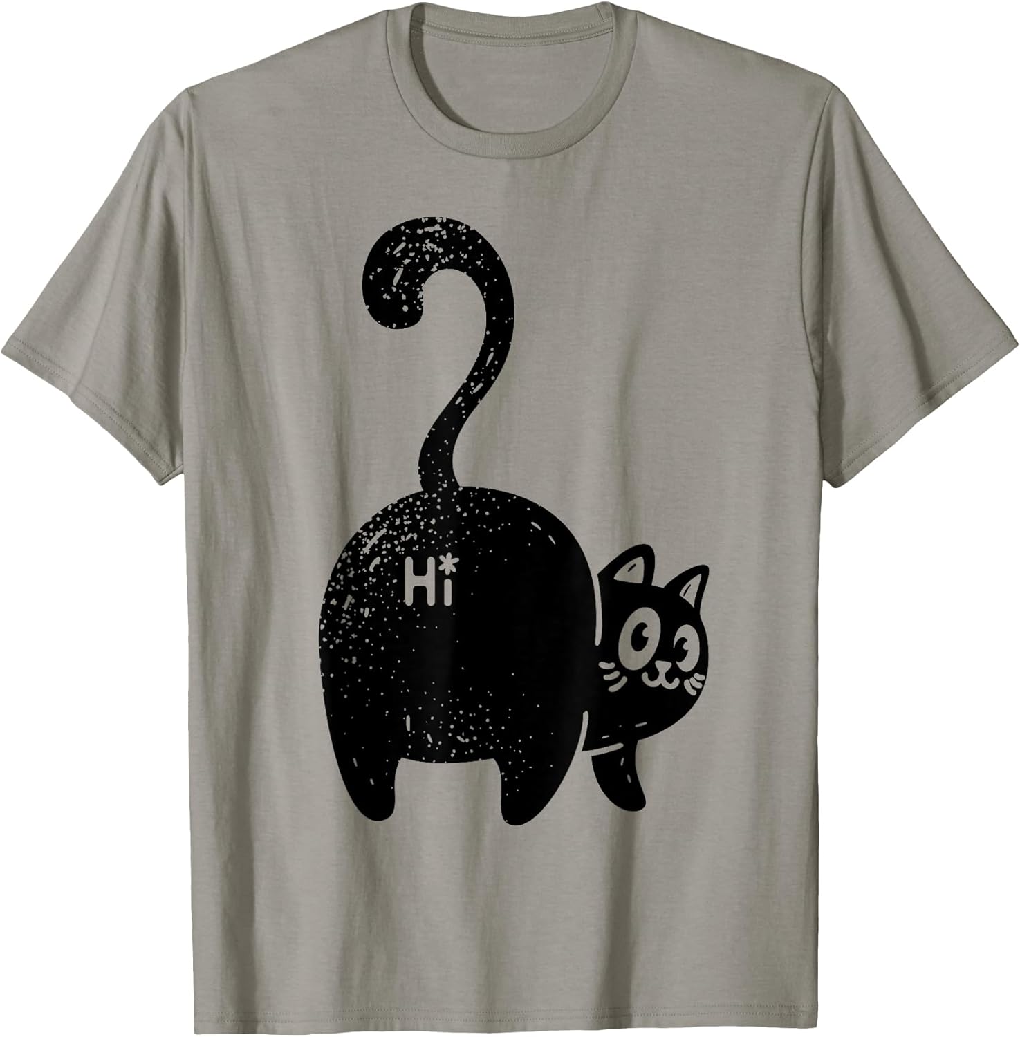 Funny Hello Black Cat Butt Tee Gift for Cat Lovers T-Shirt