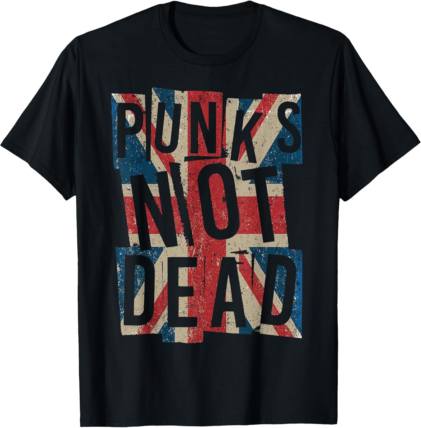 Punks Not Dead - Vintage - UK London Flag - Punk is Not Dead T-Shirt