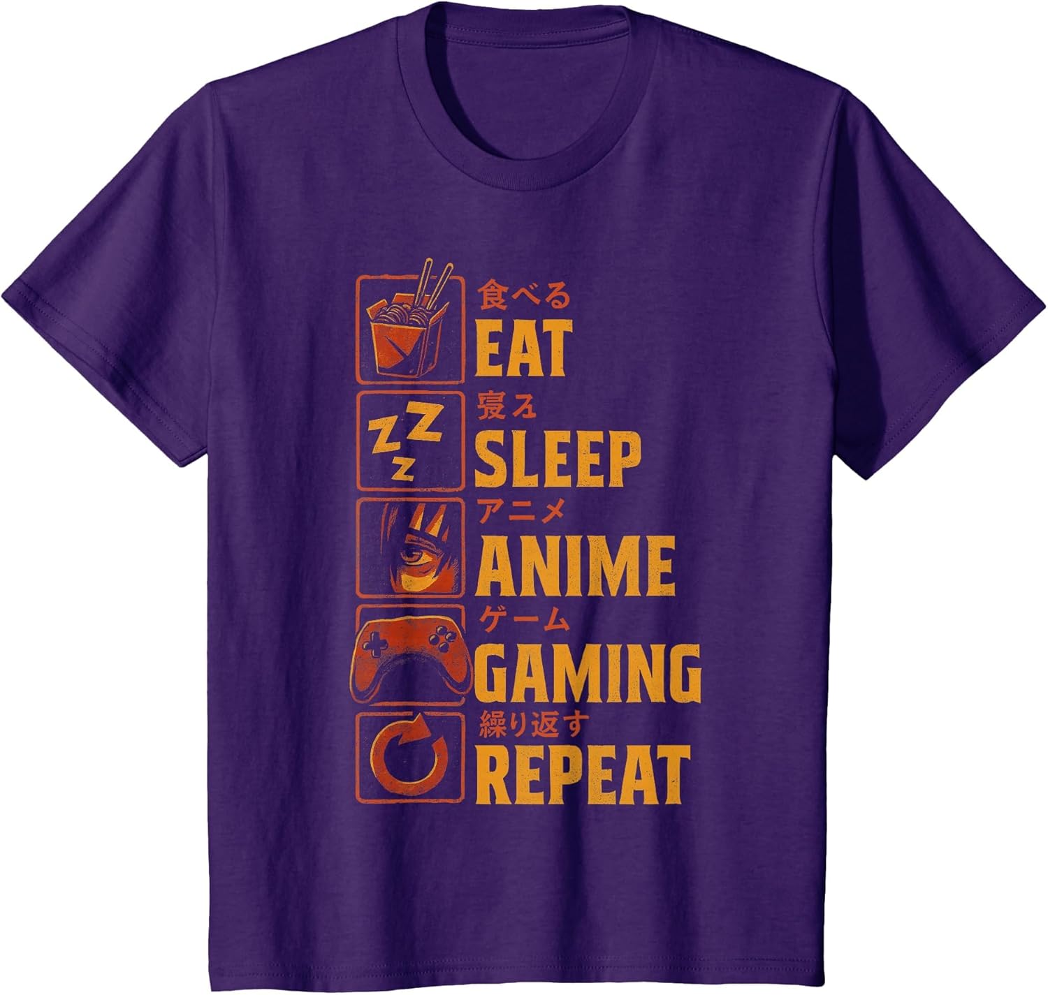 Funny Gamer Anime Graphic Tee Men Boys Teens Video Gaming T-Shirt