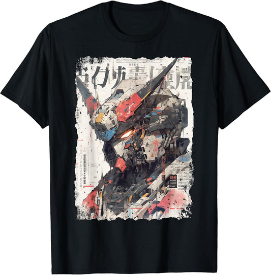 Cyberpunk Japanese cyborg futuristic robot T-Shirt, Small