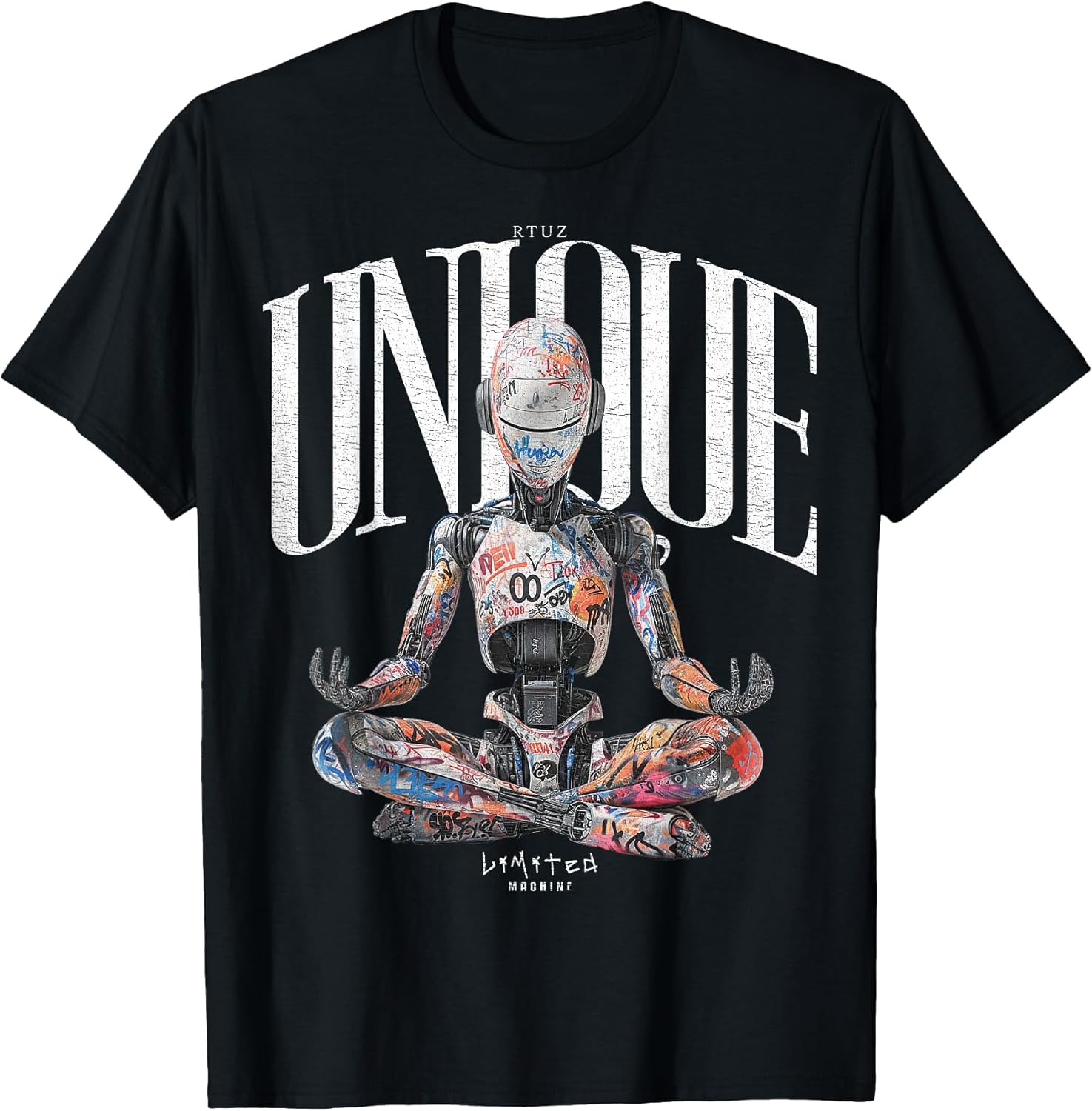 Cool Hip Hop Y2K Vintage Hipster Edgy Urban Streetwear Robot T-Shirt