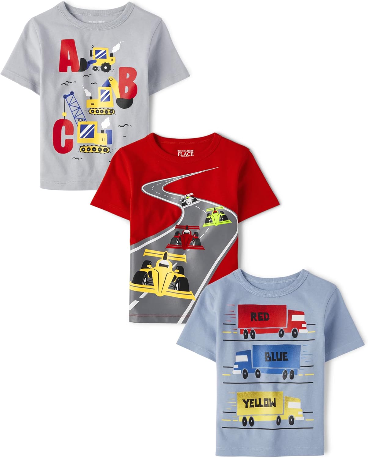 Baby Boys' and Toddler School,Learning Short Sleeve Graphic T-Shirts,3 Pack