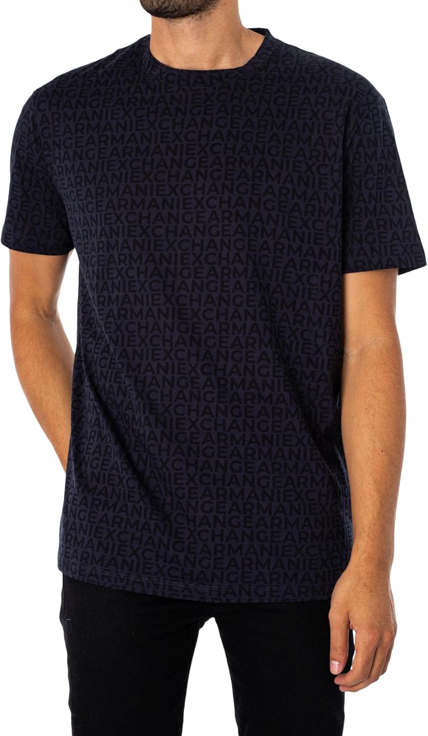 Men's All Over Logo Print Regular Fit Tee