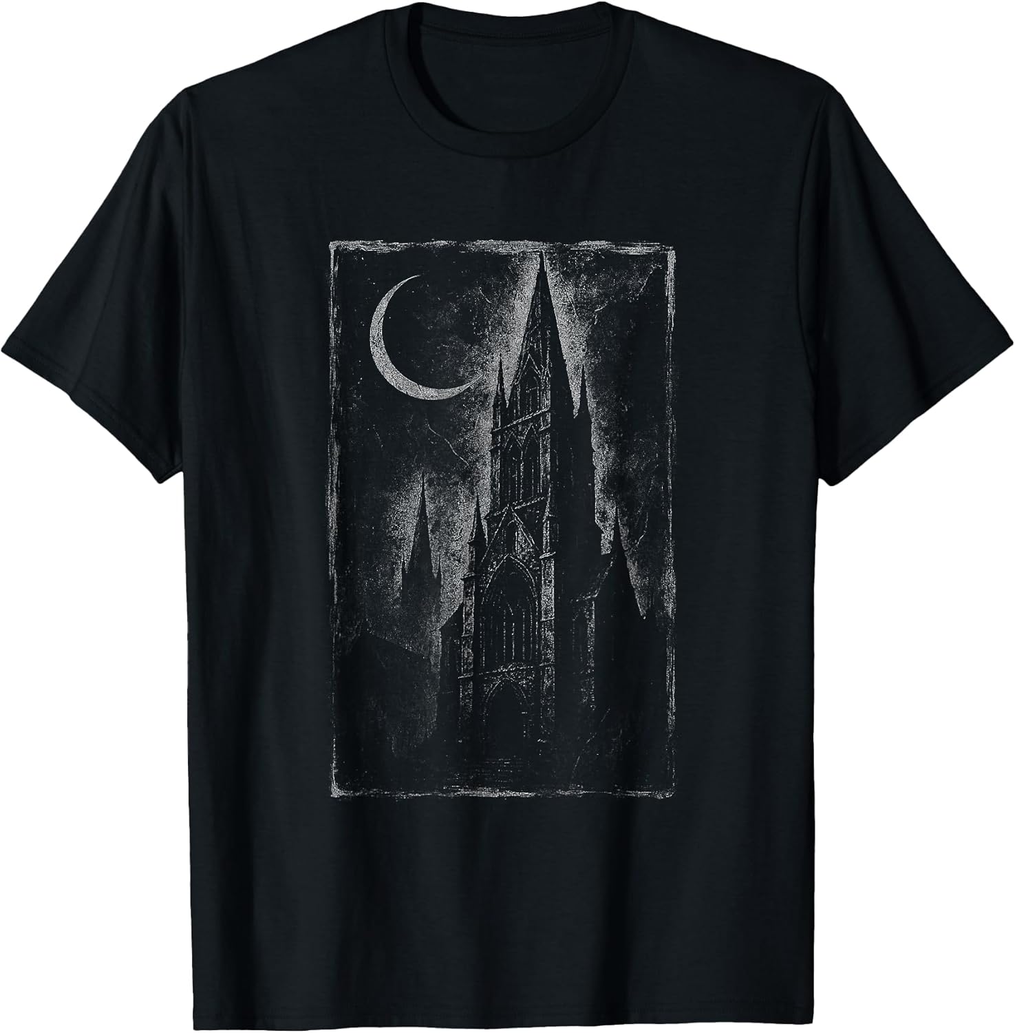 Gothic Church Cathedral Goth Grunge Dark Alt Aesthetic Art T-Shirt