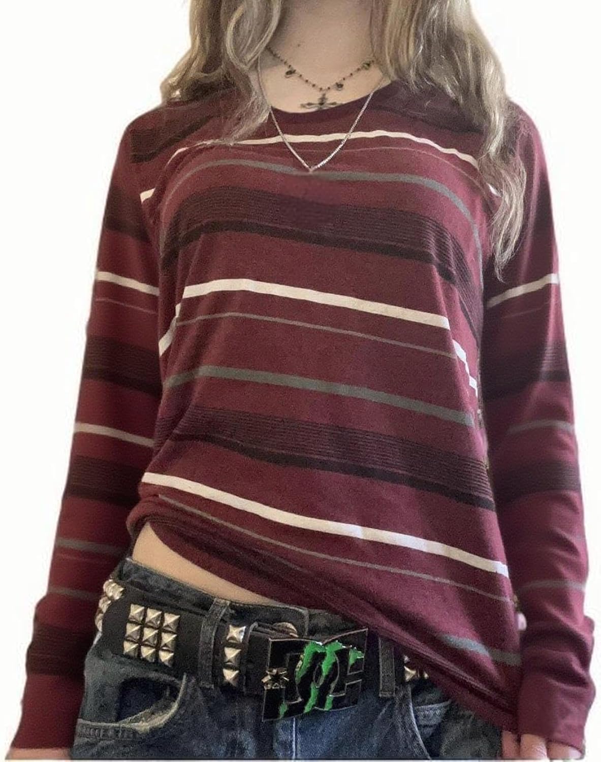 Y2k Grunge Graphic Tees for Women Teen Girls Vintage Goth Aesthetic Baggy Shirts 2000s Emo Tops Fall Clothes