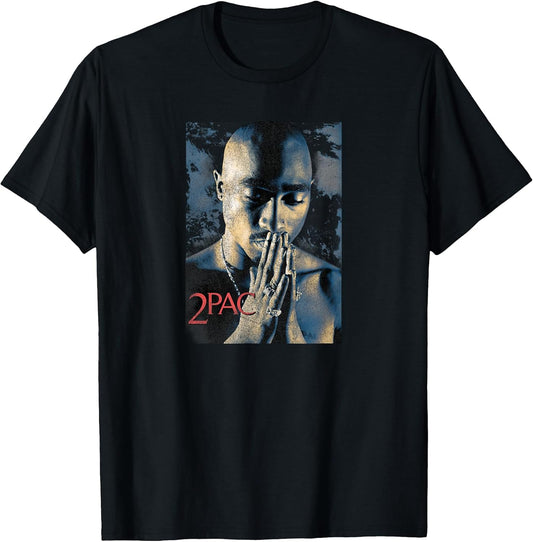 Tupac Grunge Praying Unisex-Kids Black Short Sleeve T-Shirt