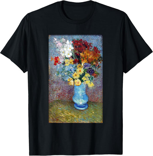 Vincent van Gogh Flowers in a Blue Vase Vintage Fine Art T-Shirt