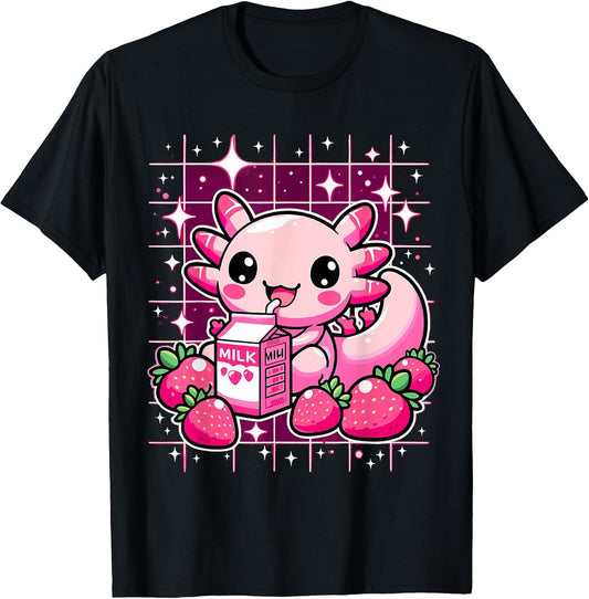Kawaii Axolotl Drinking