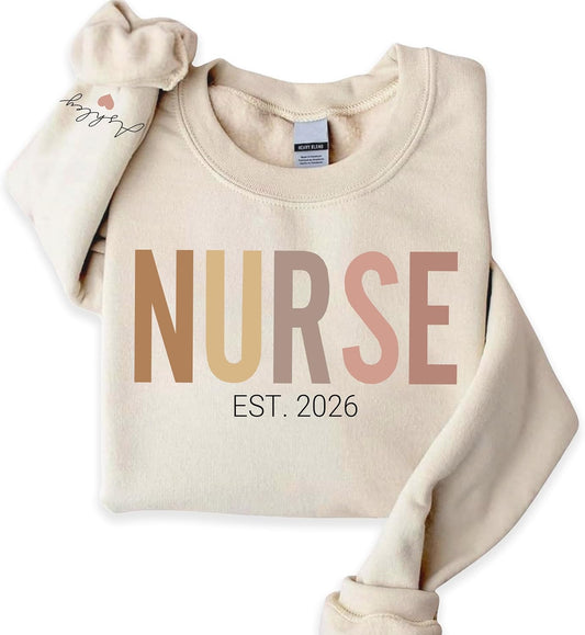 Personalized Nurse Sweatshirt, Custom RN Shirt, Nursing Gift, Gift for Healthcare Worker