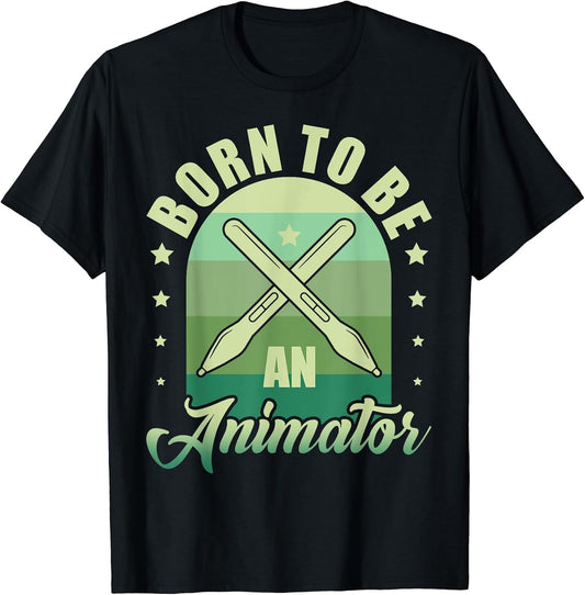Born To Be Animator Retro Motion Graphic Artist Designer T-Shirt