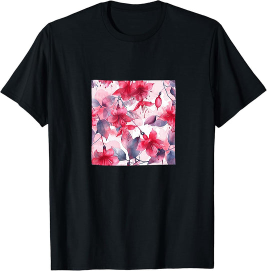 Fuchsia Flower Watercolor Pattern Merch