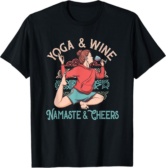 Yoga & Wine Gifts & Namaste Yoga Shirts for Woman