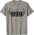 999 Angel Number T-Shirt, Grey, Small, Unisex-Adults, Short Sleeve, T-Shirt