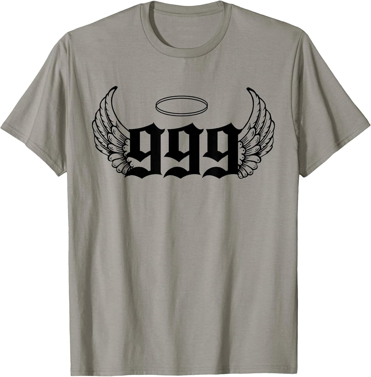 999 Angel Number T-Shirt, Grey, Small, Unisex-Adults, Short Sleeve, T-Shirt