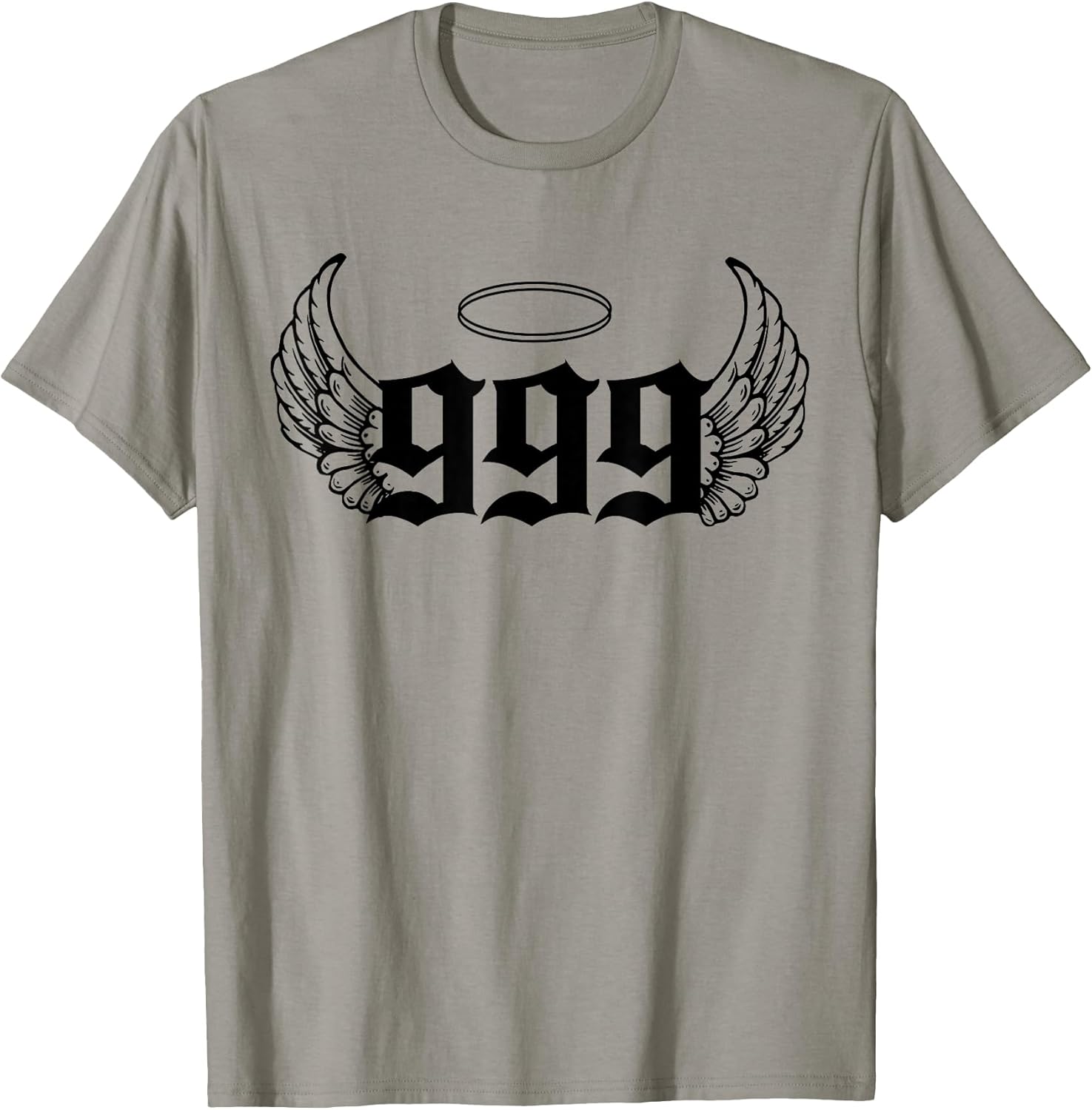 999 Angel Number T-Shirt, Grey, Small, Unisex-Adults, Short Sleeve, T-Shirt