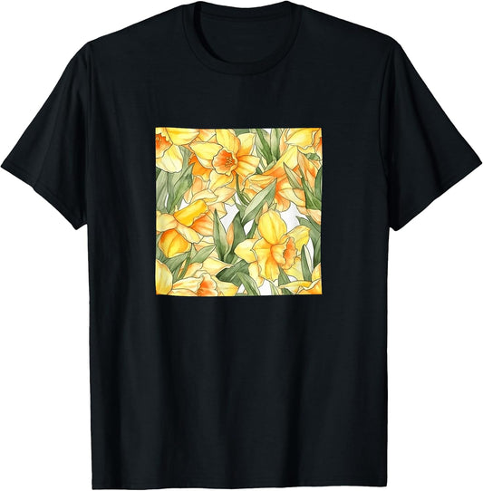 Daffodil Watercolor Wildflower Pattern Merch