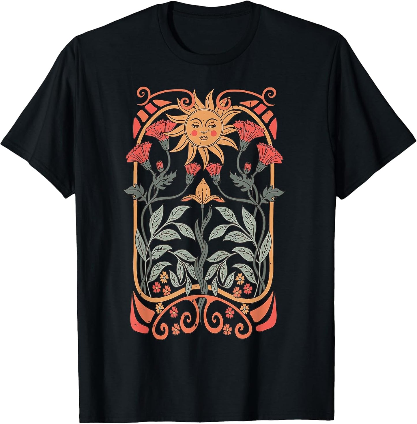 Boho Floral Art Nouveau, Boho Wildflowers T-Shirt