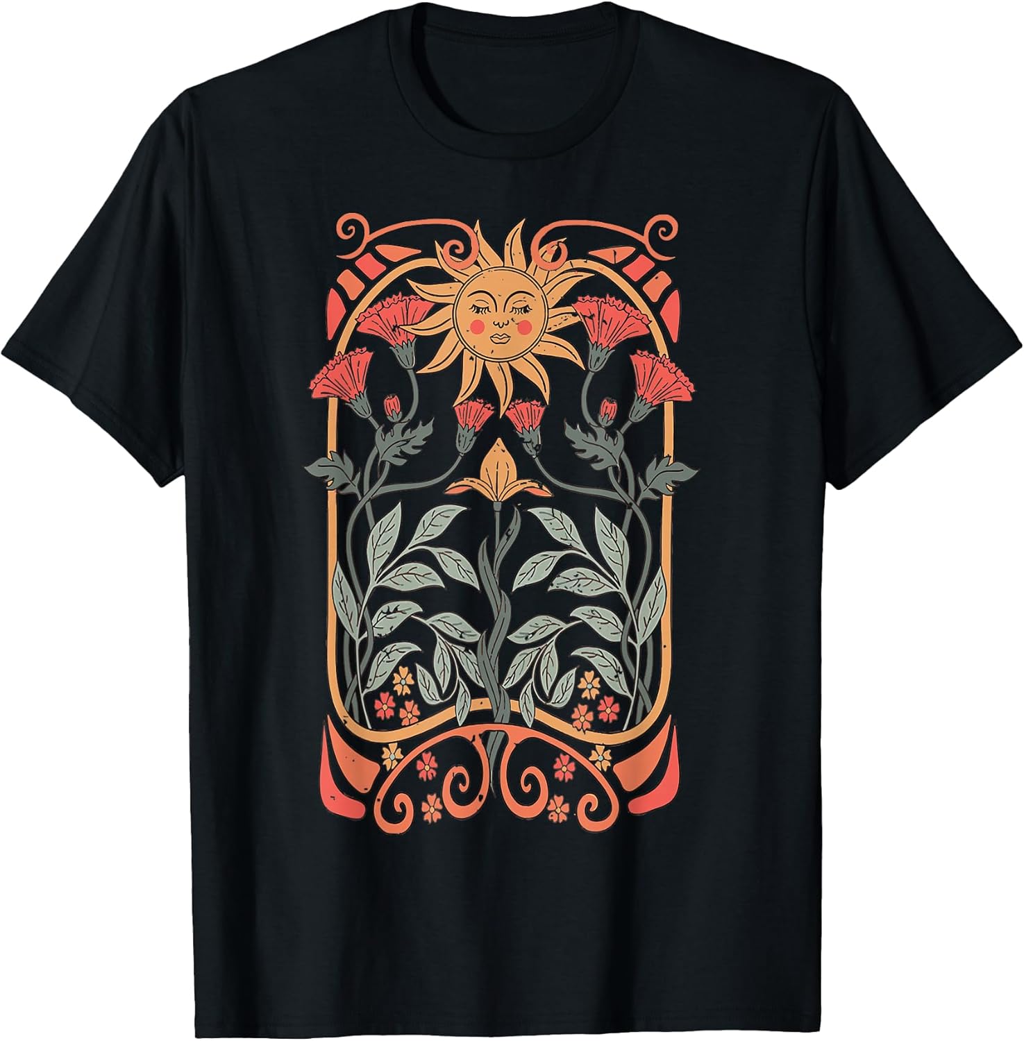 Boho Floral Art Nouveau, Boho Wildflowers T-Shirt