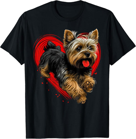 Cute Yorkshire Terrier Dog on Yorkshire Terrier Lover T-Shirt